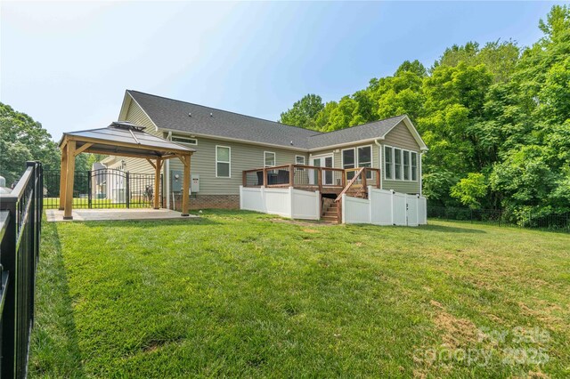 198 Anita Ln, Lexington, NC 27295 - back of house with a gazebo, stairs, and a wooden deck