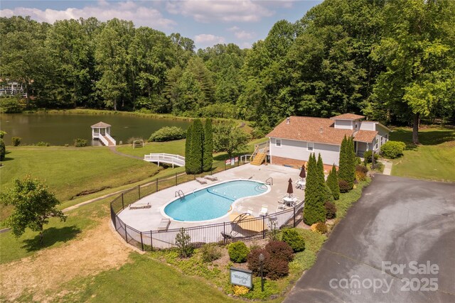 93 Wood Duck Ct, Brevard, NC 28712 - community pool featuring a water view and a patio