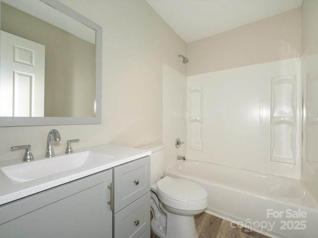 614 Kings Mountain St, Clover, SC 29710 - bathroom with shower / bathtub combination, vanity, and wood finished floors