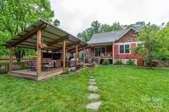 253 Flat Creek Rd, Black Mountain, NC 28711 - back of property featuring a deck and a shingled roof