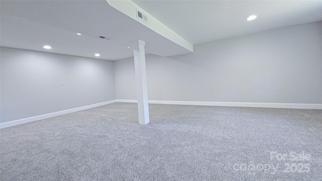1838 Harmon St, Morganton, NC 28655 - finished basement featuring recessed lighting, carpet floors, and baseboards