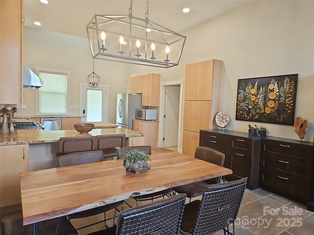 2905 Medlin Rd, Monroe, NC 28112 - dining area with tile patterned flooring and recessed lighting