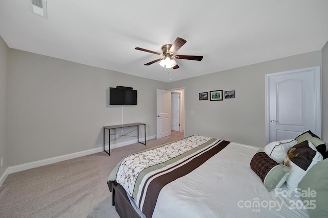 5424 Tilley Manor Dr, Matthews, NC 28105 - bedroom with light carpet and ceiling fan