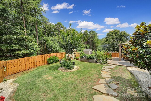 5424 Tilley Manor Dr, Matthews, NC 28105 - fenced backyard with a garden