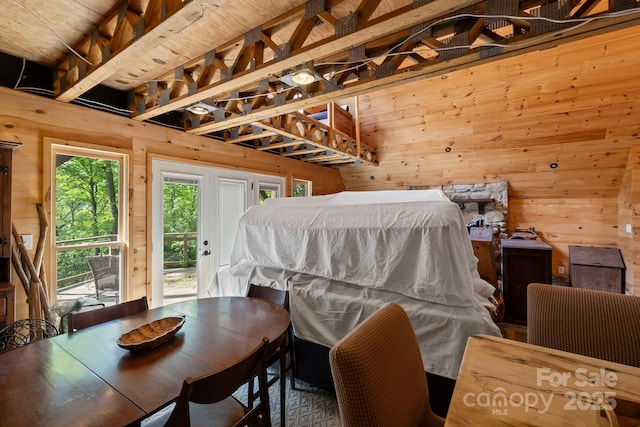 193 Falls View Dr, Lake Toxaway, NC 28747 - dining space featuring wood walls