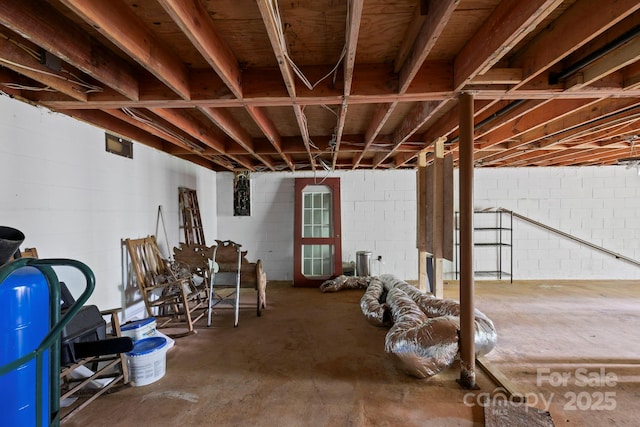 193 Falls View Dr, Lake Toxaway, NC 28747 - unfinished below grade area featuring concrete block wall