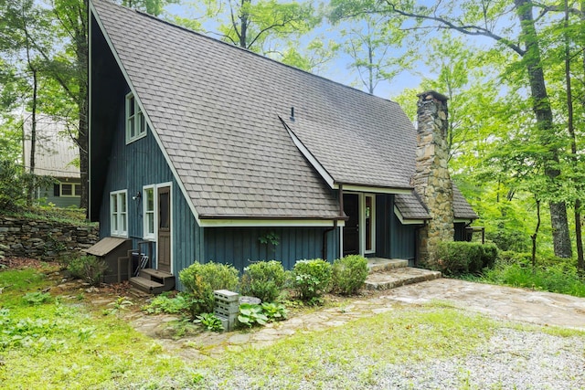 193 Falls View Dr, Lake Toxaway, NC 28747 - a-frame style home featuring a chimney