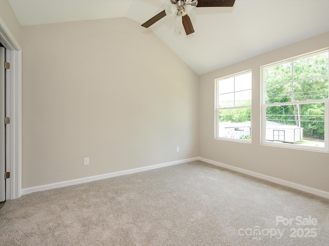 102 Mobley St, Clover, SC 29710 - spare room featuring lofted ceiling, carpet flooring, and a ceiling fan