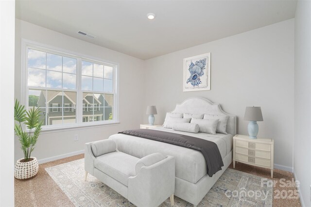 18019 Wilbanks Dr, Charlotte, NC 28278 - bedroom featuring baseboards, carpet flooring, and recessed lighting