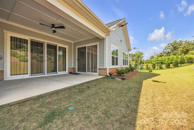 513 Meadow Ridge Dr, Belmont, NC 28012 - view of yard featuring a patio area and ceiling fan
