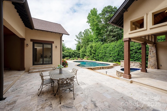 1501 Alydar Ct, Waxhaw, NC 28173 - view of patio / terrace featuring an outdoor pool and a hot tub