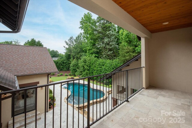 1501 Alydar Ct, Waxhaw, NC 28173 - balcony featuring view of pool area