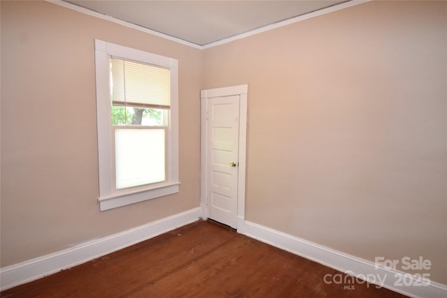 2017 Ashley Rd, Charlotte, NC 28208 - unfurnished room featuring dark wood-style floors and crown molding