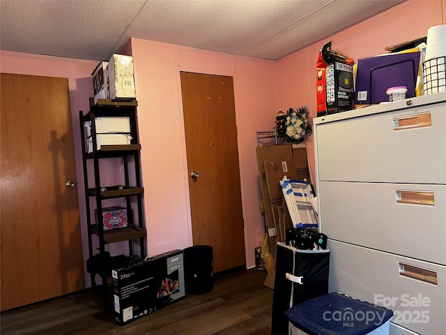 226 Lake Sylvia Rd, Lincolnton, NC 28092 - home office featuring wood finished floors and a textured ceiling