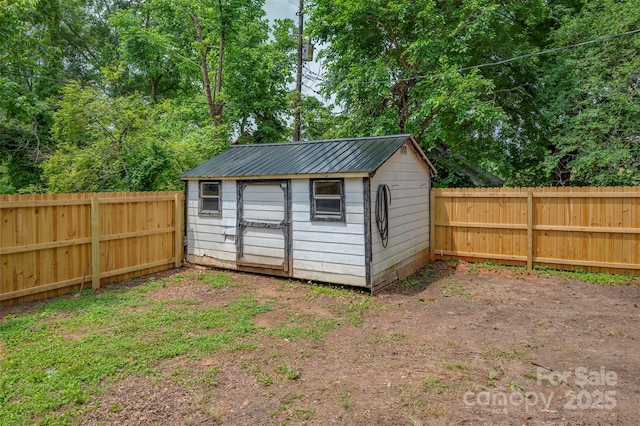 516 Boss Moore Rd, Ellenboro, NC 28040 - view of shed with a fenced backyard