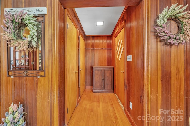 162 Candle St, West Jefferson, NC 28694 - hall with wood walls and light wood finished floors