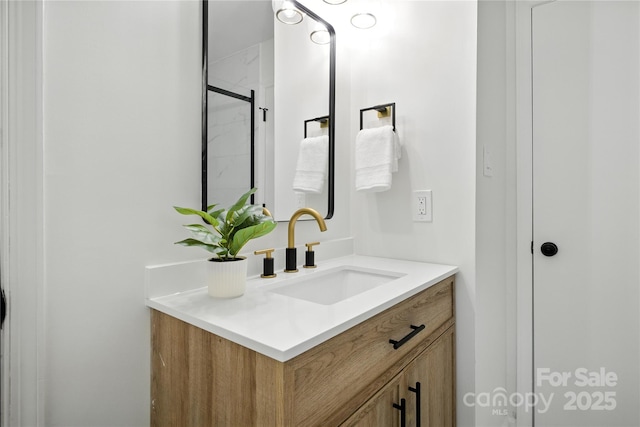 6127 Eagle Peak Dr, Charlotte, NC 28214 - bathroom featuring vanity and an enclosed shower