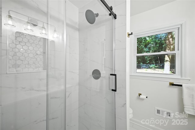 6127 Eagle Peak Dr, Charlotte, NC 28214 - bathroom with a marble finish shower and toilet