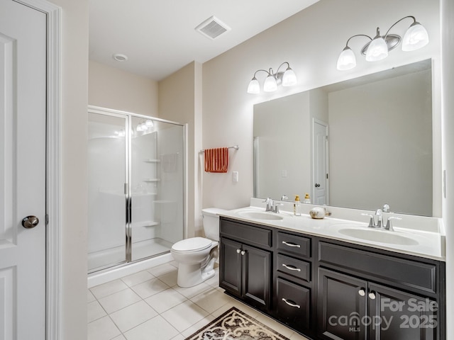 417 Livingston Dr, Lancaster, SC 29720 - full bath featuring tile patterned flooring, double vanity, and a stall shower