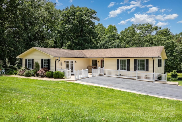 3060 Texs Fish Camp Rd, Connelly Springs, NC 28612 - ranch-style home featuring a front lawn and a porch