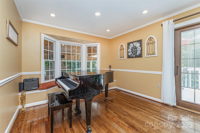 3060 Texs Fish Camp Rd, Connelly Springs, NC 28612 - living area with wood finished floors, recessed lighting, and ornamental molding