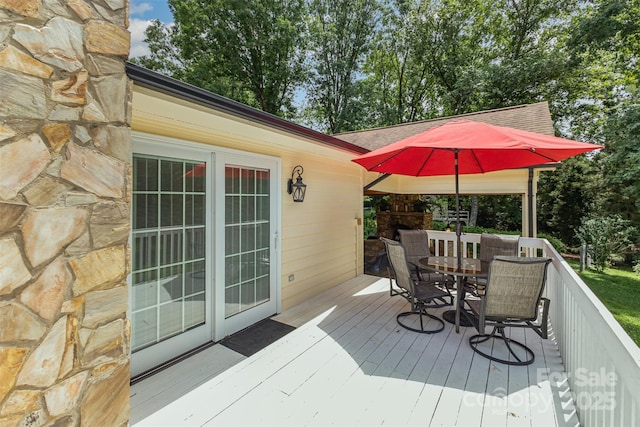3060 Texs Fish Camp Rd, Connelly Springs, NC 28612 - wooden deck featuring outdoor dining area