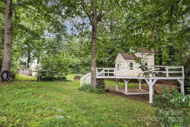 3060 Texs Fish Camp Rd, Connelly Springs, NC 28612 - view of yard with a wooden deck