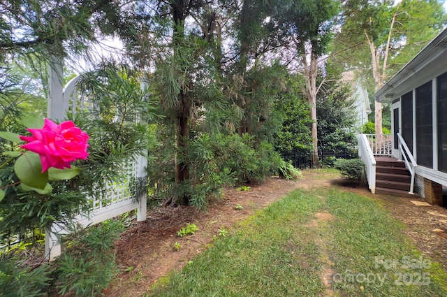 8044 Hawk Crest Ct, Charlotte, NC 28270 - view of yard featuring a sunroom