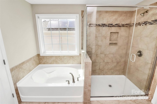 10004 Perth Moor Rd, Charlotte, NC 28278 - bathroom featuring a shower stall and a garden tub