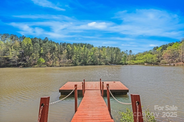447 Hidden Lake Pkwy, Nebo, NC 28761 - dock area featuring a water view and a wooded view