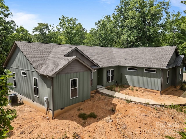 140 Cove Crest Dr, Rutherfordton, NC 28139 - view of front facade with roof with shingles, central AC unit, and crawl space