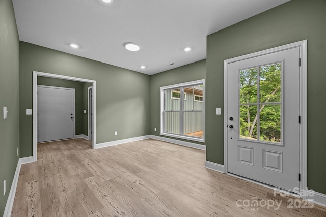 140 Cove Crest Dr, Rutherfordton, NC 28139 - foyer entrance with light wood-type flooring, baseboards, and recessed lighting