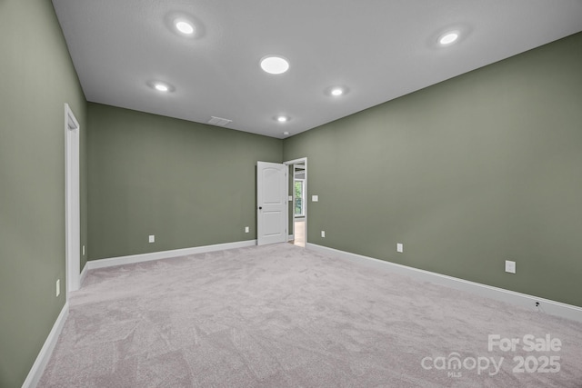 140 Cove Crest Dr, Rutherfordton, NC 28139 - empty room featuring baseboards, light colored carpet, and recessed lighting