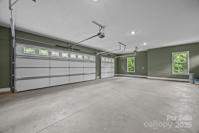 140 Cove Crest Dr, Rutherfordton, NC 28139 - garage with a garage door opener, baseboards, and recessed lighting
