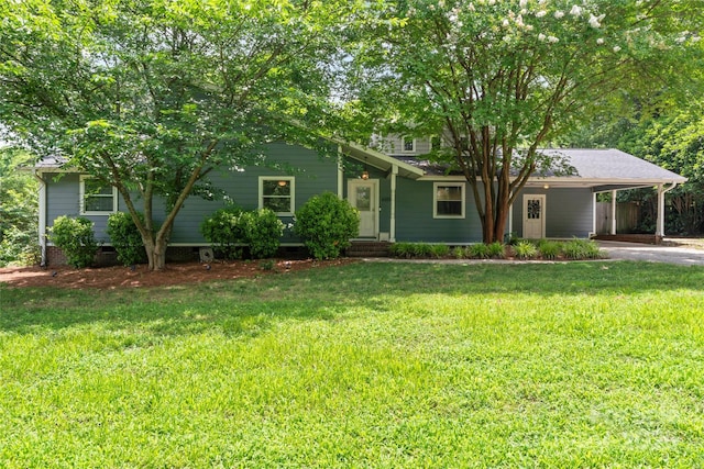 6313 Weddington Rd, Concord, NC 28027 - view of front facade featuring an attached carport, a front yard, and driveway