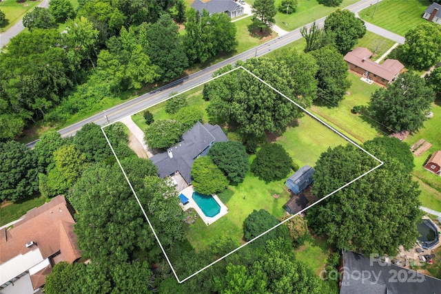6313 Weddington Rd, Concord, NC 28027 - aerial perspective of suburban area featuring property boundaries highlighted