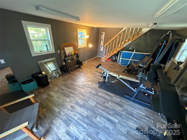 6313 Weddington Rd, Concord, NC 28027 - workout area with wood finished floors