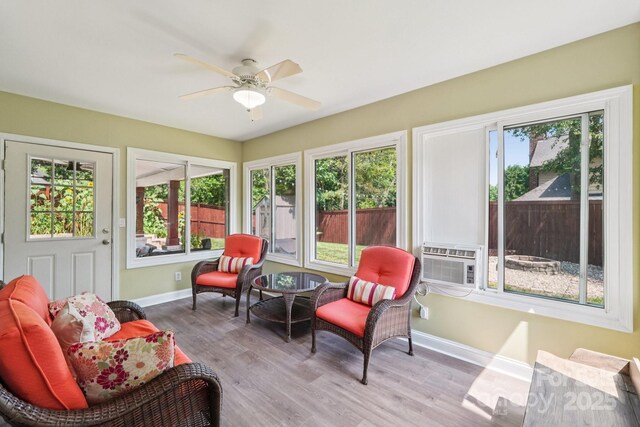 207 Spaniel Dr SE, Concord, NC 28025 - sunroom / solarium with cooling unit, wood finished floors, and a deck