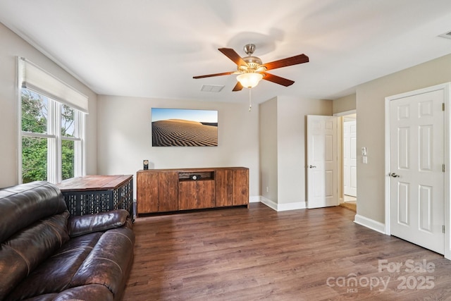 207 Spaniel Dr SE, Concord, NC 28025 - living room with wood finished floors and a ceiling fan