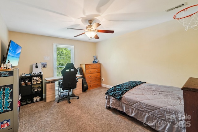 207 Spaniel Dr SE, Concord, NC 28025 - bedroom with carpet flooring, a desk, and ceiling fan