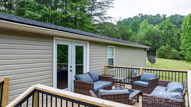 8692 Lambs Way, Connelly Springs, NC 28612 - wooden deck with outdoor lounge area