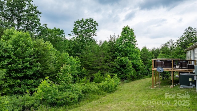 8692 Lambs Way, Connelly Springs, NC 28612 - view of green lawn featuring a deck