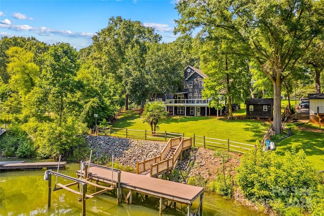 315 Wood Duck Loop, Mooresville, NC 28117 - dock with a water view and boat lift
