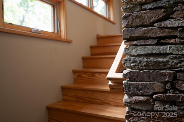 588 Long Branch Rd, Swannanoa, NC 28778 - staircase featuring plenty of natural light