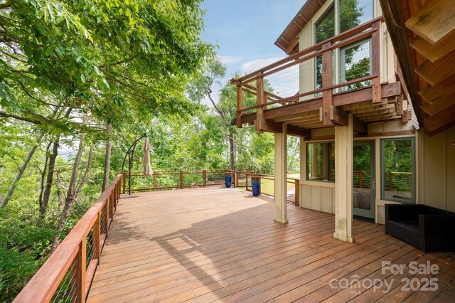588 Long Branch Rd, Swannanoa, NC 28778 - view of wooden deck