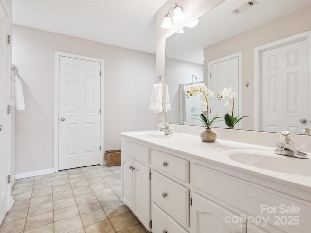 116 Birchwood Ct, Mount Holly, NC 28120 - full bathroom with double vanity and tile patterned floors