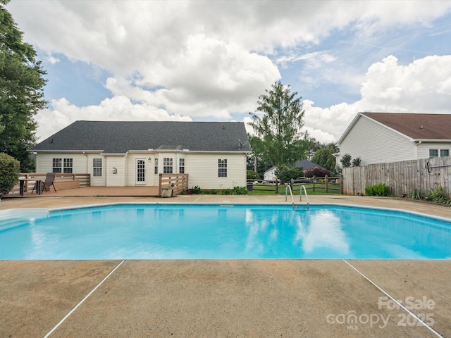 116 Birchwood Ct, Mount Holly, NC 28120 - view of swimming pool featuring a wooden deck and a patio