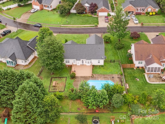 116 Birchwood Ct, Mount Holly, NC 28120 - aerial perspective of suburban area featuring a pool