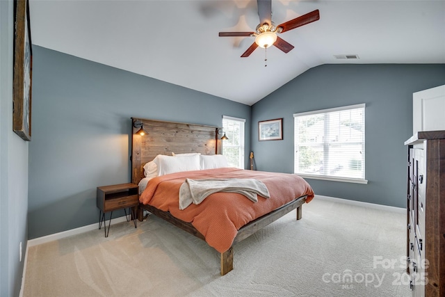 288 Sand Paver Way Unit 50, Fort Mill, SC 29708 - bedroom featuring lofted ceiling, baseboards, carpet flooring, and ceiling fan