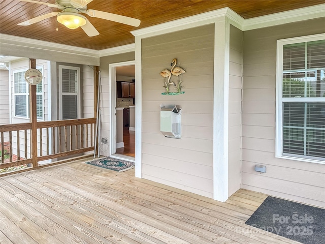 1625 Damascus Cir, Conover, NC 28613 - wooden deck featuring a ceiling fan